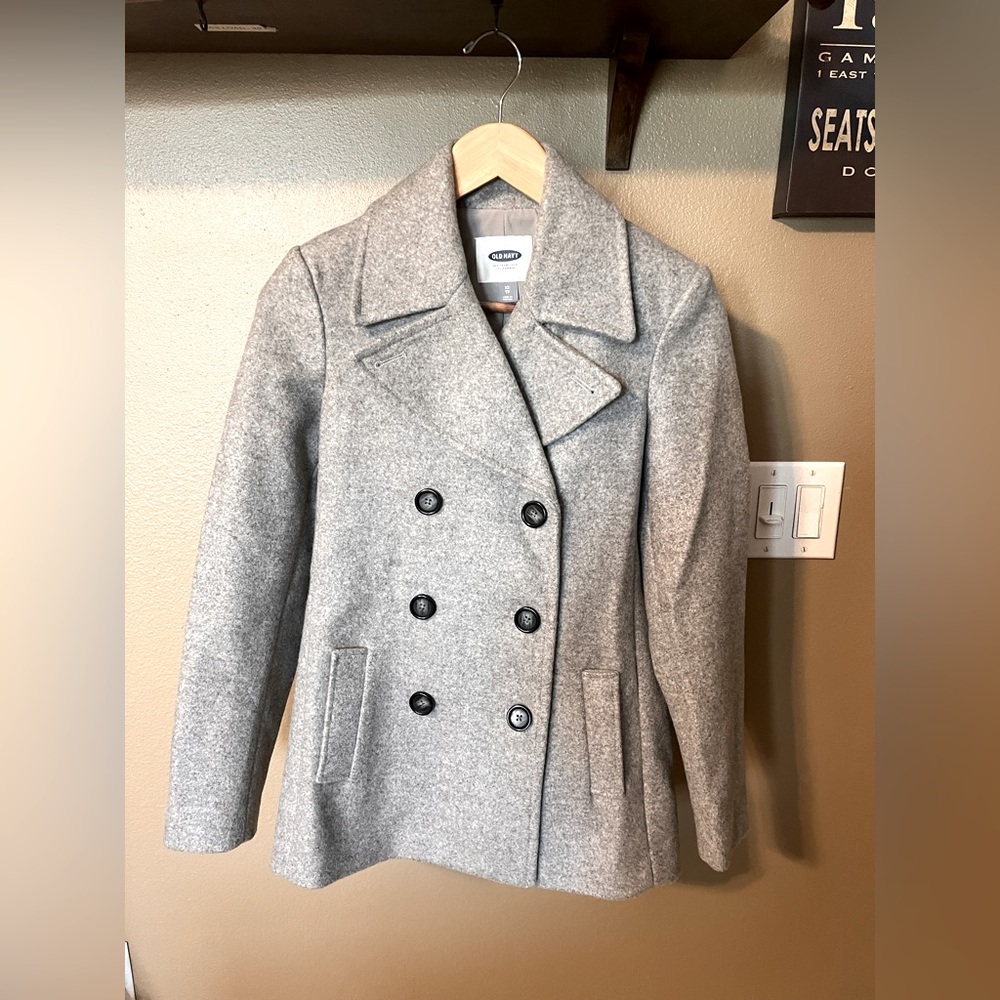 Old Navy Pea Coat in grey. Size XS.